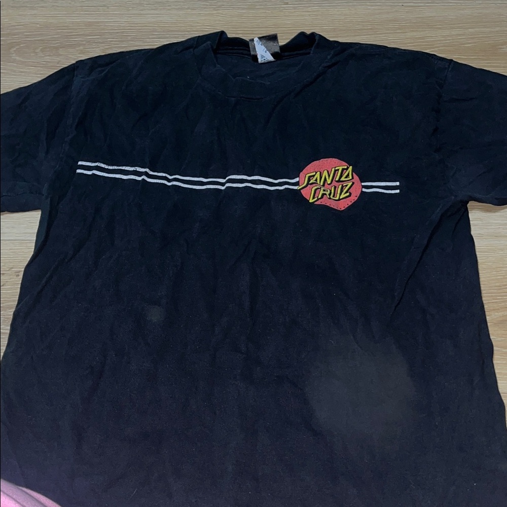 Santa Cruz Skateboards Black Tee with Red Logo